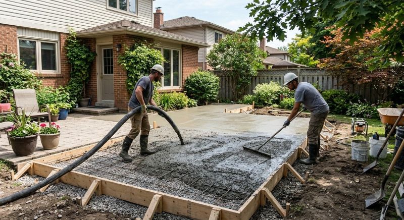 Our team working on Concrete Installation projects in Katy, TX