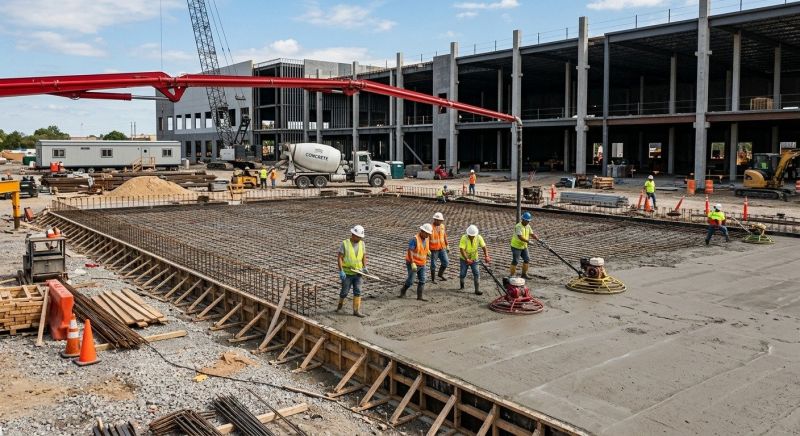 Commercial Slab Construction in Katy, TX