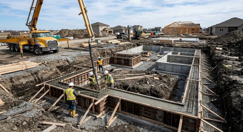 Poured Foundation Installation in Katy, TX